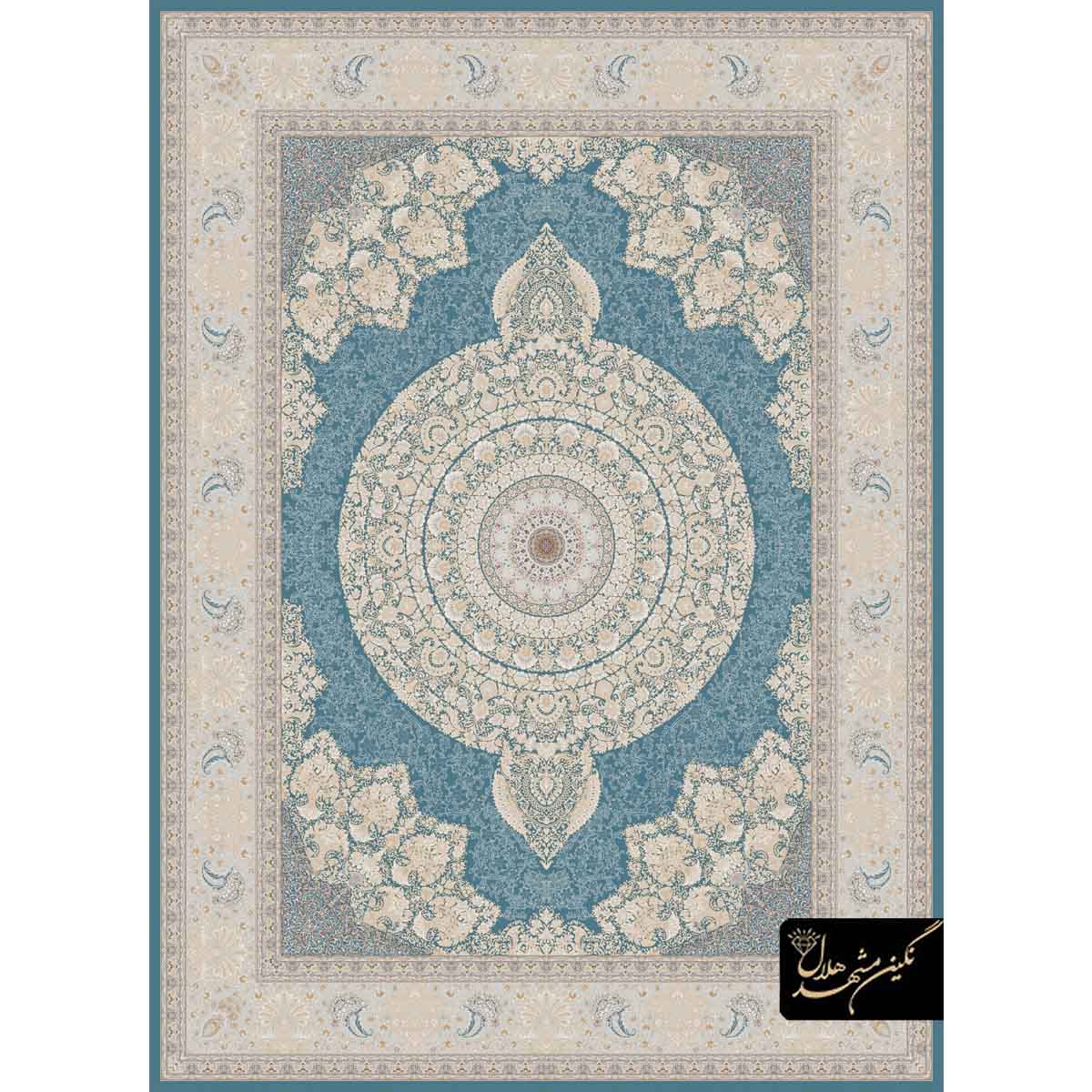 فرش طرح ونیز 1200 شانه زمینه آبی کد 9511